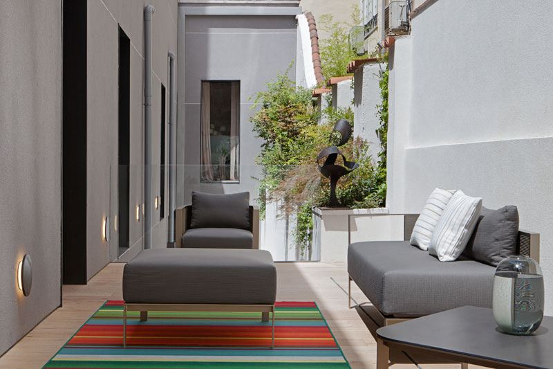 detalles de la terraza de la nueva flagship store de Gancedo en Madrid
