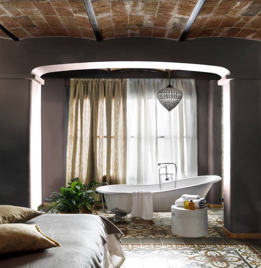 cortinas con telas de lino 100% en tonos beige y natural
